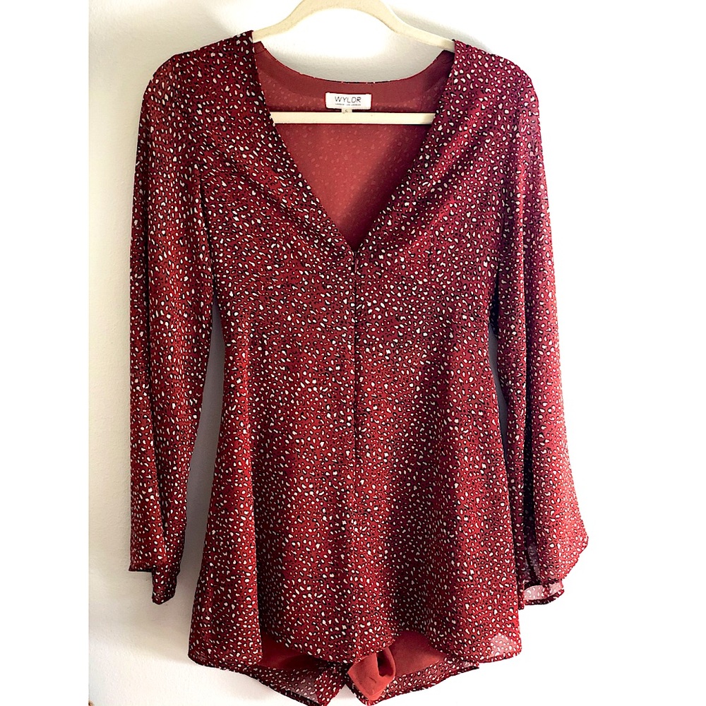 Jumpsuit with long bell sleeves